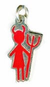Sterling Silver 19x11mm Girl Devil Pendant